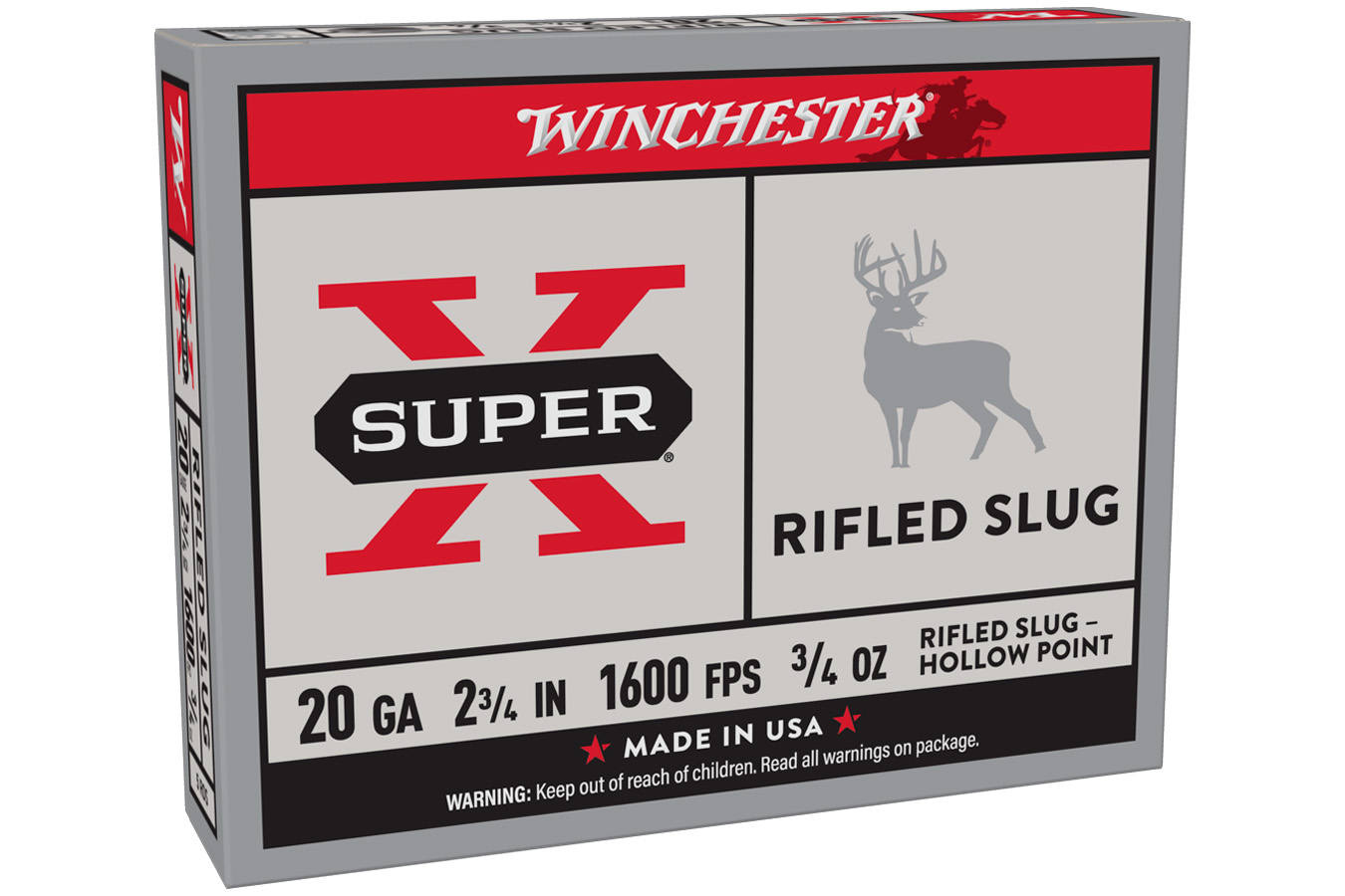 WINCHESTER AMMO 20 Gauge 2-3/4 Super-X Shotgun Slugs 5/Box